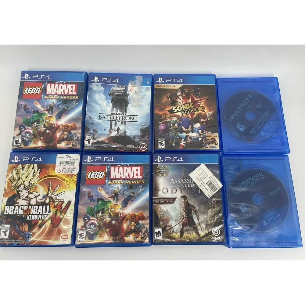PS4 Game Lot of 8 Used Dragon Ball LEGO Marvel Star Wars Battlefront
